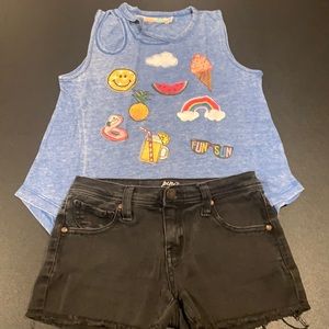 Girls Muscle Tee and Shorts Set